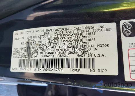 2005 Toyota Tacoma Prerunner V6 from USA, damaged, VIN 5TEKU72N55Z031184